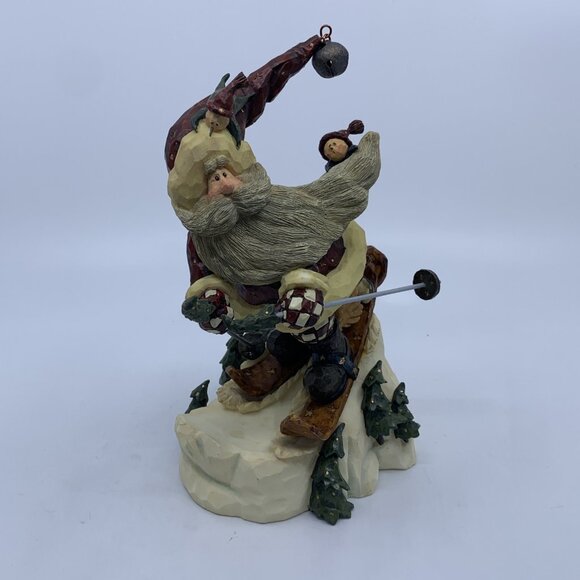 Carvers Choice Figurine In The Nick of Time Santa Skiing Boyds Collection Ltd Ed - Picture 2 of 16